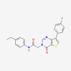 molecular formula C22H18FN3O2S B3404157 N-(4-ethylphenyl)-2-[7-(4-fluorophenyl)-4-oxo-3H,4H-thieno[3,2-d]pyrimidin-3-yl]acetamide CAS No. 1207023-58-2