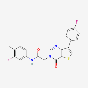 molecular formula C21H15F2N3O2S B3404202 N-(3-fluoro-4-methylphenyl)-2-[7-(4-fluorophenyl)-4-oxothieno[3,2-d]pyrimidin-3(4H)-yl]acetamide CAS No. 1207037-43-1