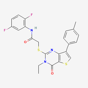 molecular formula C23H19F2N3O2S2 B3404275 N-(2,5-difluorophenyl)-2-{[3-ethyl-7-(4-methylphenyl)-4-oxo-3H,4H-thieno[3,2-d]pyrimidin-2-yl]sulfanyl}acetamide CAS No. 1207058-51-2