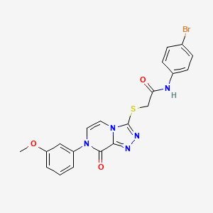 molecular formula C20H16BrN5O3S B3404526 N-(4-bromophenyl)-2-{[7-(3-methoxyphenyl)-8-oxo-7H,8H-[1,2,4]triazolo[4,3-a]pyrazin-3-yl]sulfanyl}acetamide CAS No. 1224003-84-2