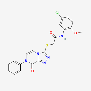 molecular formula C20H16ClN5O3S B3404694 N-(5-chloro-2-methoxyphenyl)-2-({8-oxo-7-phenyl-7H,8H-[1,2,4]triazolo[4,3-a]pyrazin-3-yl}sulfanyl)acetamide CAS No. 1242885-35-3