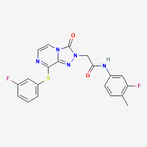 molecular formula C20H15F2N5O2S B3404851 N-(3-fluoro-4-methylphenyl)-2-{8-[(3-fluorophenyl)sulfanyl]-3-oxo-2H,3H-[1,2,4]triazolo[4,3-a]pyrazin-2-yl}acetamide CAS No. 1251601-70-3