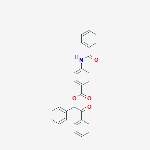 molecular formula C32H29NO4 B340489 2-Oxo-1,2-diphenylethyl 4-[(4-tert-butylbenzoyl)amino]benzoate 