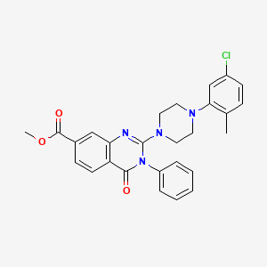 molecular formula C27H25ClN4O3 B3404903 methyl 2-[4-(5-chloro-2-methylphenyl)piperazin-1-yl]-4-oxo-3-phenyl-3,4-dihydroquinazoline-7-carboxylate CAS No. 1251619-28-9