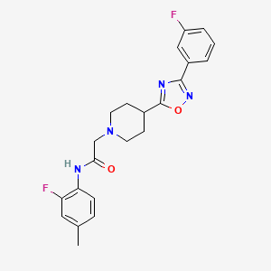 B3404919 N-(2-fluoro-4-methylphenyl)-2-{4-[3-(3-fluorophenyl)-1,2,4-oxadiazol-5-yl]piperidin-1-yl}acetamide CAS No. 1251631-29-4