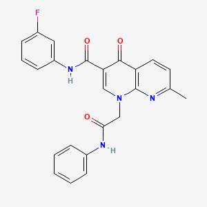 molecular formula C24H19FN4O3 B3404924 N-(3-fluorophenyl)-7-methyl-4-oxo-1-[(phenylcarbamoyl)methyl]-1,4-dihydro-1,8-naphthyridine-3-carboxamide CAS No. 1251632-63-9