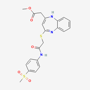 molecular formula C21H21N3O5S2 B3405006 methyl 2-[4-({[(4-methanesulfonylphenyl)carbamoyl]methyl}sulfanyl)-1H-1,5-benzodiazepin-2-yl]acetate CAS No. 1251683-42-7