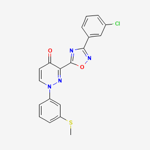 B3405031 1-{3-[(2-chlorobenzoyl)amino]benzoyl}-N-(3-methylbutyl)piperidine-3-carboxamide CAS No. 1251691-22-1