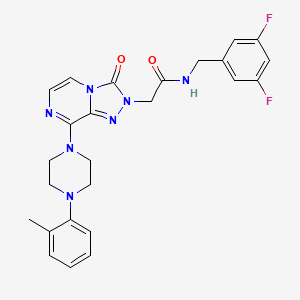 molecular formula C25H25F2N7O2 B3405033 N-[(3,5-difluorophenyl)methyl]-2-{8-[4-(2-methylphenyl)piperazin-1-yl]-3-oxo-2H,3H-[1,2,4]triazolo[4,3-a]pyrazin-2-yl}acetamide CAS No. 1251695-49-4