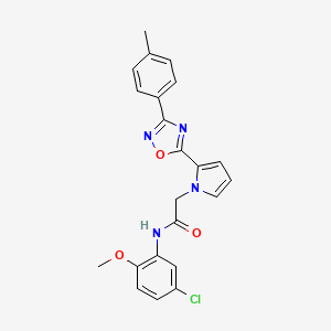 molecular formula C22H19ClN4O3 B3405096 N-(5-chloro-2-methoxyphenyl)-2-{2-[3-(4-methylphenyl)-1,2,4-oxadiazol-5-yl]-1H-pyrrol-1-yl}acetamide CAS No. 1260933-57-0