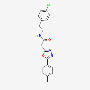 molecular formula C19H18ClN3O2 B3405134 N-[2-(4-chlorophenyl)ethyl]-2-[5-(4-methylphenyl)-1,3,4-oxadiazol-2-yl]acetamide CAS No. 1276418-30-4