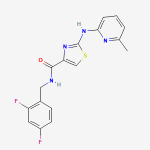 molecular formula C17H14F2N4OS B3405171 N-[(2,4-difluorophenyl)methyl]-2-[(6-methylpyridin-2-yl)amino]-1,3-thiazole-4-carboxamide CAS No. 1286710-52-8