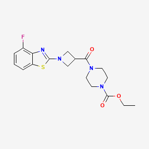 molecular formula C18H21FN4O3S B3405176 ethyl 4-[1-(4-fluoro-1,3-benzothiazol-2-yl)azetidine-3-carbonyl]piperazine-1-carboxylate CAS No. 1286711-29-2