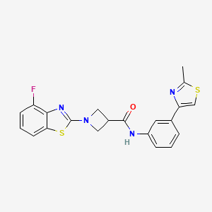 molecular formula C21H17FN4OS2 B3405184 1-(4-fluoro-1,3-benzothiazol-2-yl)-N-[3-(2-methyl-1,3-thiazol-4-yl)phenyl]azetidine-3-carboxamide CAS No. 1286732-59-9