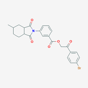 molecular formula C24H22BrNO5 B340537 2-(4-bromophenyl)-2-oxoethyl 3-(5-methyl-1,3-dioxooctahydro-2H-isoindol-2-yl)benzoate 