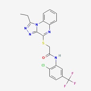 molecular formula C20H15ClF3N5OS B3405453 N-[2-chloro-5-(trifluoromethyl)phenyl]-2-({1-ethyl-[1,2,4]triazolo[4,3-a]quinoxalin-4-yl}sulfanyl)acetamide CAS No. 1358072-78-2