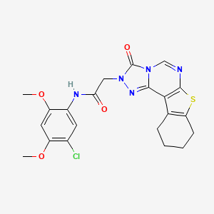 molecular formula C21H20ClN5O4S B3405470 N-(5-chloro-2,4-dimethoxyphenyl)-2-(3-oxo-8,9,10,11-tetrahydro[1]benzothieno[3,2-e][1,2,4]triazolo[4,3-c]pyrimidin-2(3H)-yl)acetamide CAS No. 1358560-81-2