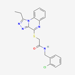 molecular formula C20H18ClN5OS B3405499 N-[(2-CHLOROPHENYL)METHYL]-2-({1-ETHYL-[1,2,4]TRIAZOLO[4,3-A]QUINOXALIN-4-YL}SULFANYL)ACETAMIDE CAS No. 1359476-47-3
