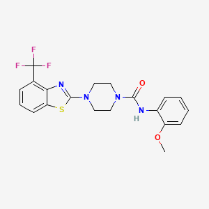 molecular formula C20H19F3N4O2S B3405545 N-(2-methoxyphenyl)-4-[4-(trifluoromethyl)-1,3-benzothiazol-2-yl]piperazine-1-carboxamide CAS No. 1396629-80-3