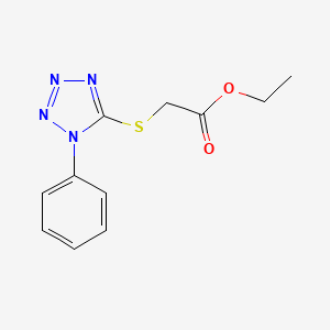 molecular formula C11H12N4O2S B3405682 Ethyl 2-(1-phenyltetrazol-5-yl)sulfanylacetate CAS No. 13980-78-4