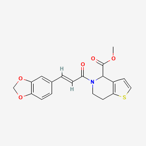 (E)-methyl 5-(3-(benzo[d][1,3]dioxol-5-yl)acryloyl)-4,5,6,7-tetrahydrothieno[3,2-c]pyridine-4-carboxylate