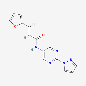 (E)-N-(2-(1H-pyrazol-1-yl)pyrimidin-5-yl)-3-(furan-2-yl)acrylamide