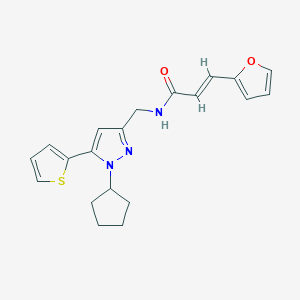 (E)-N-((1-cyclopentyl-5-(thiophen-2-yl)-1H-pyrazol-3-yl)methyl)-3-(furan-2-yl)acrylamide