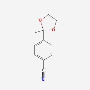 molecular formula C11H11NO2 B3405842 4-(2-Methyl-1,3-dioxolan-2-yl)benzonitrile CAS No. 14517-91-0