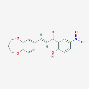molecular formula C18H15NO6 B3405849 (2E)-3-(3,4-dihydro-2H-1,5-benzodioxepin-7-yl)-1-(2-hydroxy-5-nitrophenyl)prop-2-en-1-one CAS No. 149744-62-7