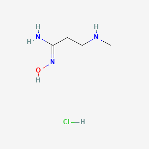 molecular formula C4H12ClN3O B3405902 N'-hydroxy-3-(methylamino)propanimidamide;hydrochloride CAS No. 16387-48-7