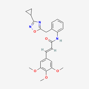 (E)-N-(2-((3-cyclopropyl-1,2,4-oxadiazol-5-yl)methyl)phenyl)-3-(3,4,5-trimethoxyphenyl)acrylamide