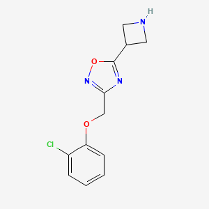 molecular formula C12H12ClN3O2 B3405993 5-(Azetidin-3-yl)-3-((2-chlorophenoxy)methyl)-1,2,4-oxadiazole CAS No. 1807977-50-9