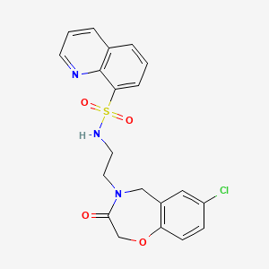 N-(2-(7-chloro-3-oxo-2,3-dihydrobenzo[f][1,4]oxazepin-4(5H)-yl)ethyl)quinoline-8-sulfonamide