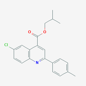 molecular formula C21H20ClNO2 B340627 Isobutyl 6-chloro-2-(4-methylphenyl)-4-quinolinecarboxylate 