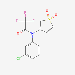 molecular formula C12H9ClF3NO3S B3406317 N-(3-chlorophenyl)-N-(1,1-dioxo-2,3-dihydro-1lambda6-thiophen-3-yl)-2,2,2-trifluoroacetamide CAS No. 300772-36-5