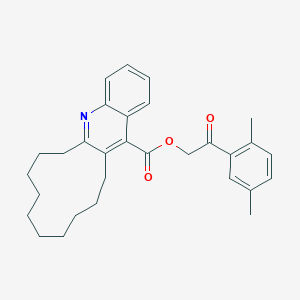 molecular formula C30H35NO3 B340646 2-(2,5-Dimethylphenyl)-2-oxoethyl 6,7,8,9,10,11,12,13,14,15-decahydrocyclododeca[b]quinoline-16-carboxylate 