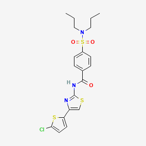 molecular formula C20H22ClN3O3S3 B3406490 N-[4-(5-chlorothiophen-2-yl)-1,3-thiazol-2-yl]-4-(dipropylsulfamoyl)benzamide CAS No. 325986-62-7