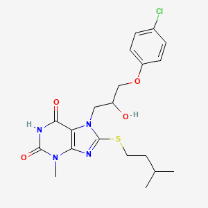molecular formula C20H25ClN4O4S B3406530 7-(3-(4-chlorophenoxy)-2-hydroxypropyl)-8-(isopentylthio)-3-methyl-1H-purine-2,6(3H,7H)-dione CAS No. 330179-59-4