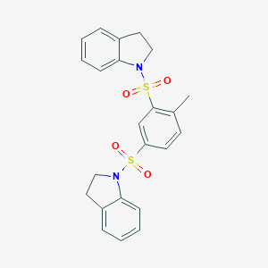 molecular formula C23H22N2O4S2 B340661 1-[3-(2,3-Dihydroindol-1-ylsulfonyl)-4-methylphenyl]sulfonyl-2,3-dihydroindole 