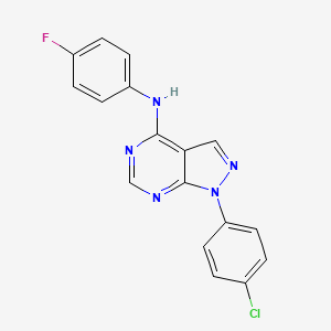 B3406804 1-(4-chlorophenyl)-N-(4-fluorophenyl)-1H-pyrazolo[3,4-d]pyrimidin-4-amine CAS No. 393785-42-7
