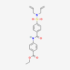 molecular formula C22H24N2O5S B3406809 ETHYL 4-{4-[BIS(PROP-2-EN-1-YL)SULFAMOYL]BENZAMIDO}BENZOATE CAS No. 393838-19-2