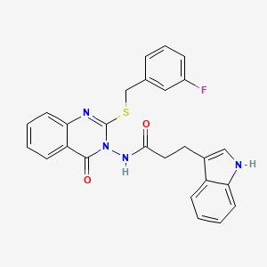 molecular formula C26H21FN4O2S B3406846 N-(2-{[(3-fluorophenyl)methyl]sulfanyl}-4-oxo-3,4-dihydroquinazolin-3-yl)-3-(1H-indol-3-yl)propanamide CAS No. 422278-67-9