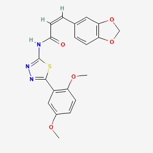 molecular formula C20H17N3O5S B3407001 (2Z)-3-(2H-1,3-benzodioxol-5-yl)-N-[5-(2,5-dimethoxyphenyl)-1,3,4-thiadiazol-2-yl]prop-2-enamide CAS No. 476462-19-8