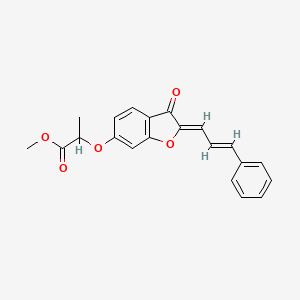 molecular formula C21H18O5 B3407306 methyl 2-(((Z)-3-oxo-2-((E)-3-phenylallylidene)-2,3-dihydrobenzofuran-6-yl)oxy)propanoate CAS No. 620546-46-5
