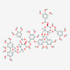[(10R,11S,12R,13R,15R)-3,4,5,13,21,22,23-heptahydroxy-8,18-dioxo-11-(3,4,5-trihydroxybenzoyl)oxy-9,14,17-trioxatetracyclo[17.4.0.02,7.010,15]tricosa-1(23),2,4,6,19,21-hexaen-12-yl] 2-[[(10S,11S,12R,13S,15R)-3,4,5,12,22,23-hexahydroxy-8,18-dioxo-11,13-bis[(3,4,5-trihydroxybenzoyl)oxy]-9,14,17-trioxatetracyclo[17.4.0.02,7.010,15]tricosa-1(23),2,4,6,19,21-hexaen-21-yl]oxy]-3,4,5-trihydroxybenzoate