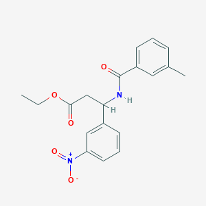 molecular formula C19H20N2O5 B3407508 Ethyl 3-[(3-methylbenzoyl)amino]-3-(3-nitrophenyl)propanoate CAS No. 681840-46-0