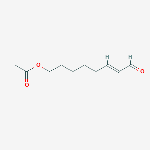 molecular formula C12H20O3 B3407655 8-oxo-3,7-Dimethyl-6E-octenyl acetate CAS No. 79763-09-0