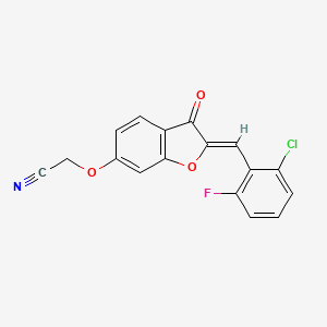 (Z)-2-((2-(2-chloro-6-fluorobenzylidene)-3-oxo-2,3-dihydrobenzofuran-6-yl)oxy)acetonitrile