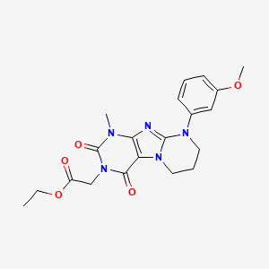 ethyl [9-(3-methoxyphenyl)-1-methyl-2,4-dioxo-1,4,6,7,8,9-hexahydropyrimido[2,1-f]purin-3(2H)-yl]acetate
