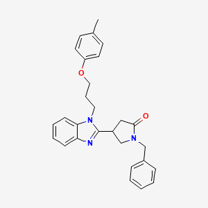 1-benzyl-4-{1-[3-(4-methylphenoxy)propyl]-1H-1,3-benzodiazol-2-yl}pyrrolidin-2-one